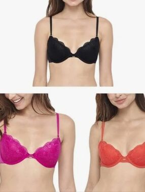 Retail $47 New BeMe NYC Women's Rough & Tumble Lace Demi Bra